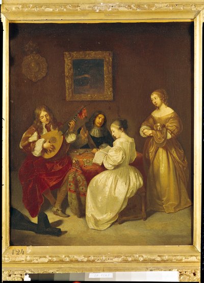 Interior Scene by Caspar Netscher